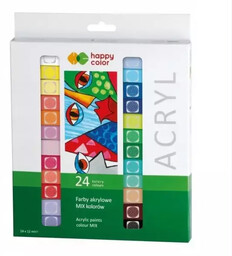 Farby akrylowe 24 kolory HAPPY COLOR - GDD