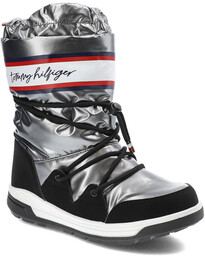 Srebrne Śniegowce Tommy Hilfiger Damskie Buty