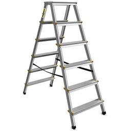 Drabina aluminiowa dwustronna certyfikowana 2x6 stopniowa 150 kg