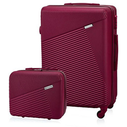 Walizka M i duży kuferek BETLEWSKI Bordowy ZEST