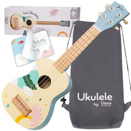 CLASSIC WORLD Drewniane Ukulele Gitara dla Dzieci Niebieskie