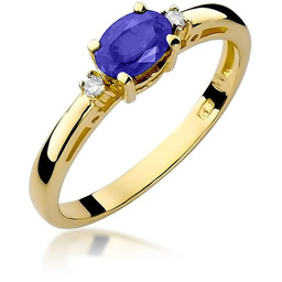 Złoty pierścionek Tanzanit 0,40ct żółte złoto pr. 585