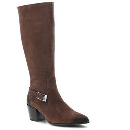 Armodo Czekoladowe Kozaki Eleganckie Buty Damskie