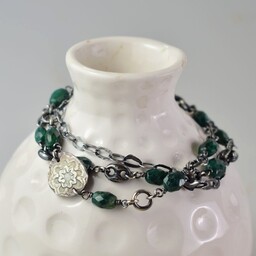 Pakamera Szmaragd w srebrze - bransoletka