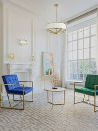 LAMPA WISZĄCA GERDO OLD GOLD złota oprawa biały