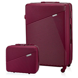 Walizka L i duży kuferek BETLEWSKI Bordowy ZEST