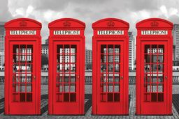 Londyn Czerwone Budki Telefoniczne - plakat