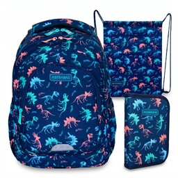 Zestaw ASTRABAG DINOSAUR ''Plecak AB330+Piórnik AC1+Worek AD1''