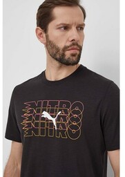 Puma t-shirt do biegania Graphic Nitro kolor czarny