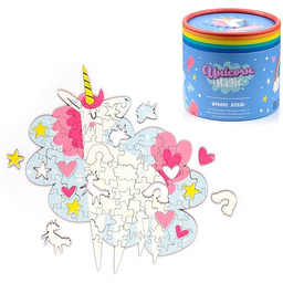 Puckator - Drewniane puzzle jednorożca, wielokolorowe, JIG06