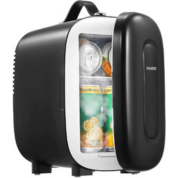 Fohere Mini Lodówka 5L Czarna Ac/Dc/Usb Cicha Lekka