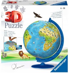 Puzzle 3D Globus ze zwierzętami 180 elementów