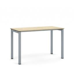 Biurko PRIMO SQUARE, 120x60 cm, szaro-srebrna podstawa, dąb