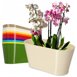 Doniczka na kwiaty owalna Pareti 27 cm, ecru