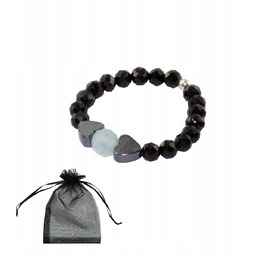 Elastyczny pierścionek z Turmalinów z Akwamarynem i Serduszkami