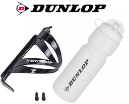 Bidon rowerowy Dunlop 750ml z koszykiem - Biały
