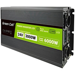 GREENCELL Przetwornica INVGC24P3000LCD 24V/230V 3000W/6000W