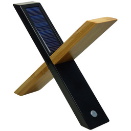POWERplus Sphynx bambusowa solarna lampa stołowa