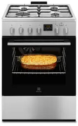 Electrolux 600 LKK660222X Pieczenie parowe Termoobieg Kuchnia gazowo-elektryczna