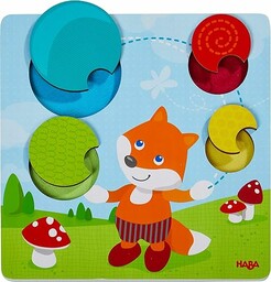 HABA 305346 - puzzle sensoryczne lis, zabawki drewniane