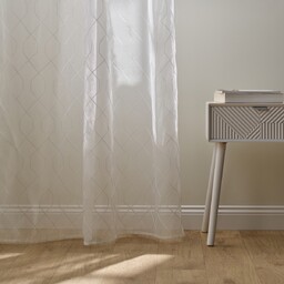 Firana haftowana Marya 140x250 cm z motywem geometrycznym