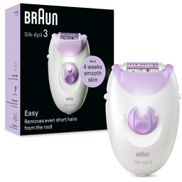Braun Silk-épil 3 3-000 depilator biało-fioletowy SmartLight