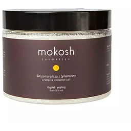 Mokosh, sól do kąpieli, pomarańcza z cynamonem, 600g