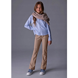 Mayoral 7757-23 Spodnie dziewczęce Eko skóra Dzwony Beżowe