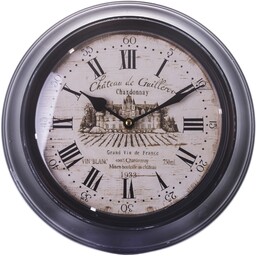 Zegar ścienny metalowy retro brąz 30x30 77204
