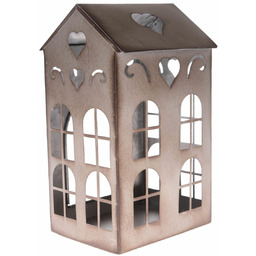 Metalowy świecznik Rustik House, 12,2 x 20,5 x10,6