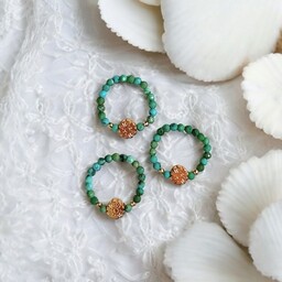 Pakamera Pierścionek PREMIUM :: turkus naturalny & złoty