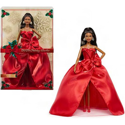 Barbie Signature Świąteczna Lalka 2026, czarne włosy, kolekcjonerska