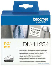 Samoprzylepne identyfikatory imienne Brother DK-11234 czarno-białe, oryginalne