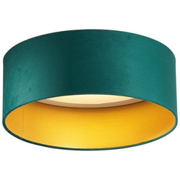 Nowoczesna lampa sufitowa zielony aksamit 40 cm