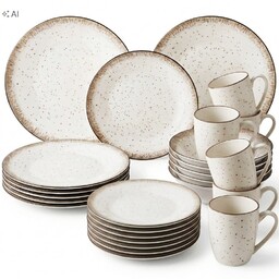 Serwis Obiadowy Porcelana Komplet Zestaw 24EL Dla 6