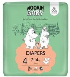 MOOMIN BABY Diapers Pieluszki ekologiczne 4 (7-14kg), 42szt.