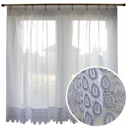 Firana do pokoju kuchni biała firanka Woal Strupki