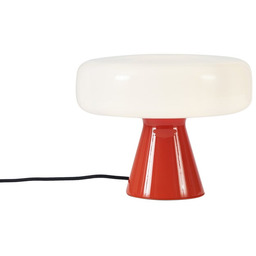 Lampa stołowa w stylu retro czerwona z białym