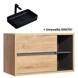 Szafka DEVON z czarną umywalką nablatową (umywalka GRATIS