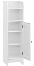 Funkcjonalna biała wąska szafka łazienkowa słupek 80 cm