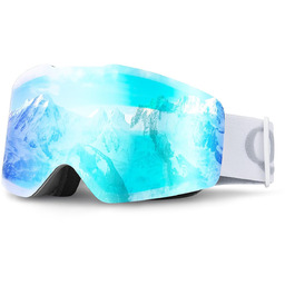 Gogle narciarskie bezramkowe nieparujące UV400 białe