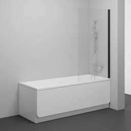 RAVAK 7O840300Z1 Parawan nawannowy NVS1-80 czarny, szkło Transparent