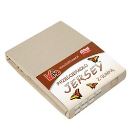 KARO Prześcieradło jersey z gumką 200x200 beżowe cappuccino