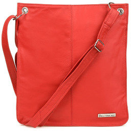 Torebka damska skórzana czerwona listonoszka duża A4 Beltimore