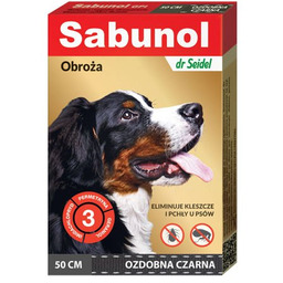 Sabunol - ozdobna czarna obroża przeciw pchłom