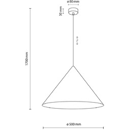 Żyrandol Cono, 1-punktowa, Ø 50 cm, miętowa, E27