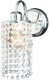 Kinkiet BRIGHT STAR, chromowy z transparentnymi kryształkami, 1x60W