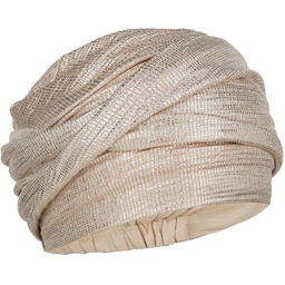 Turban Zoya Silver Glitter by Christine Headwear, jasnobeżowy,