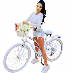 Biały Aluminiowy Lekki Rower Beach Cruiser Damski 28