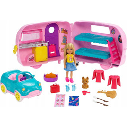 Barbie, Przyczepa kempingowa Chelsea, zestaw z lalką